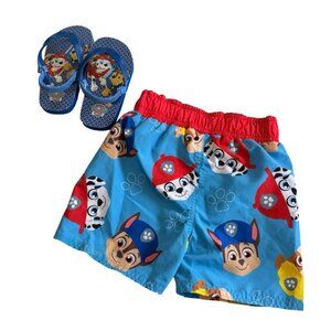 Paw Patrol Swim Shorts and Flip Flops Set